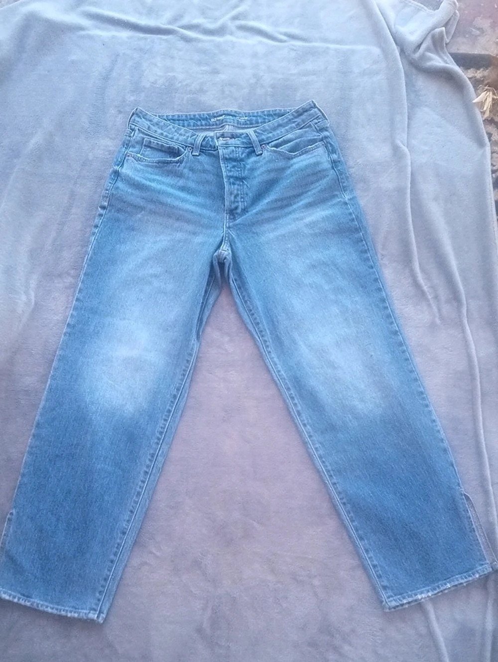 Old Navy High-Waisted OG Loose Secret-Smooth Pockets Jeans Straight Leg Blue